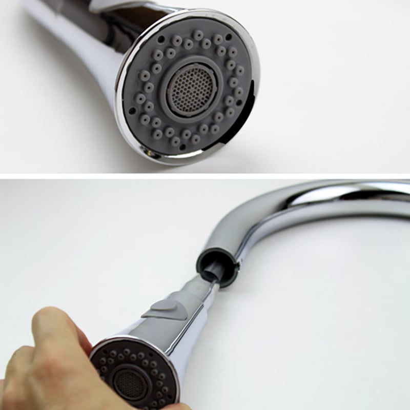 Peko Chrome Single Handle Pull-Down Spray Kitchen Faucet window image