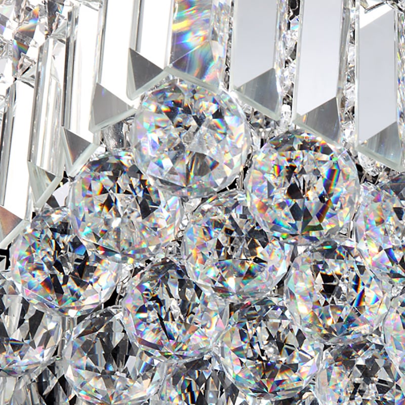 Stereo Cuboid-Shaped Crystal Flush Mount Ceiling Light in Chrome｜Homary