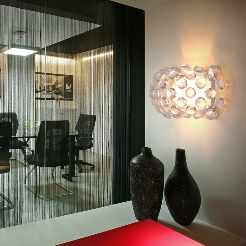 Bling Bling Silver 1-Light Wall Light with Clear Acrylic Beads window image