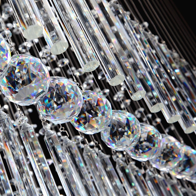 Spectacular 12-Light Square Clear Crystal Flush Mount Ceiling Light in Chrome window image