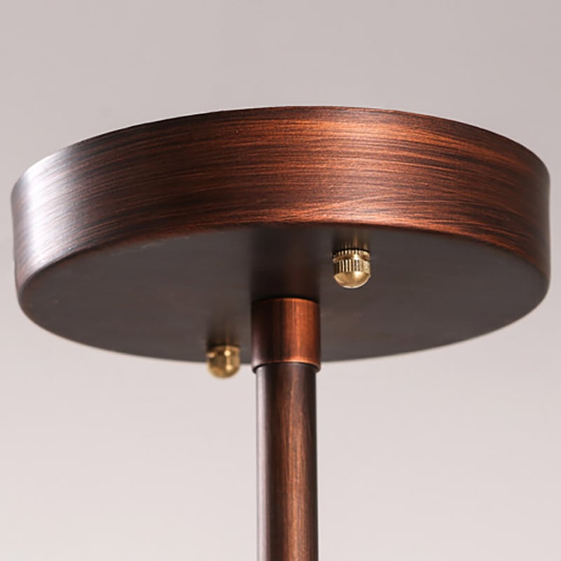 6-Light Retro Rust Semi Flush Mount Light with Bulbs window image