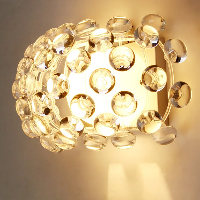 Bling Bling Silver 1-Light Wall Light with Clear Acrylic Beads window image