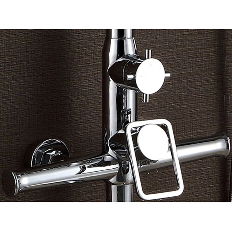 Modern Chrome Shower System with 4 Body Jet Sprays window image