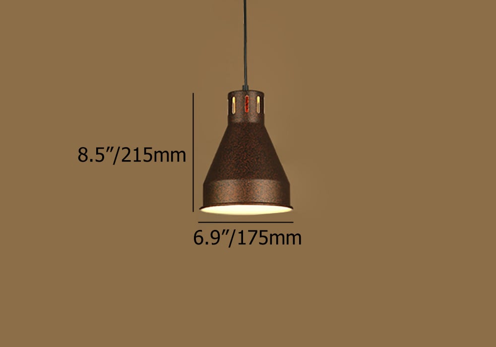 Industrial Loft Metal Single Pendant Light in Distressed Finish weights dimensions image