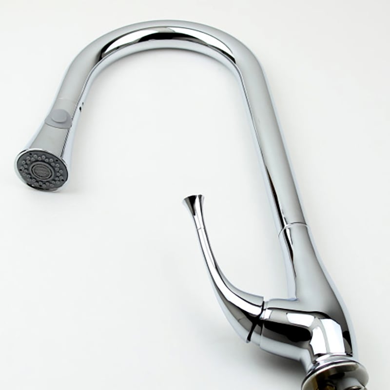 Peko Chrome Single Handle Pull-Down Spray Kitchen Faucet window image