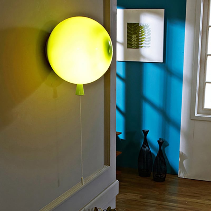 Modern Wall Sconce with Grenn Balloon Shaped Shade window image