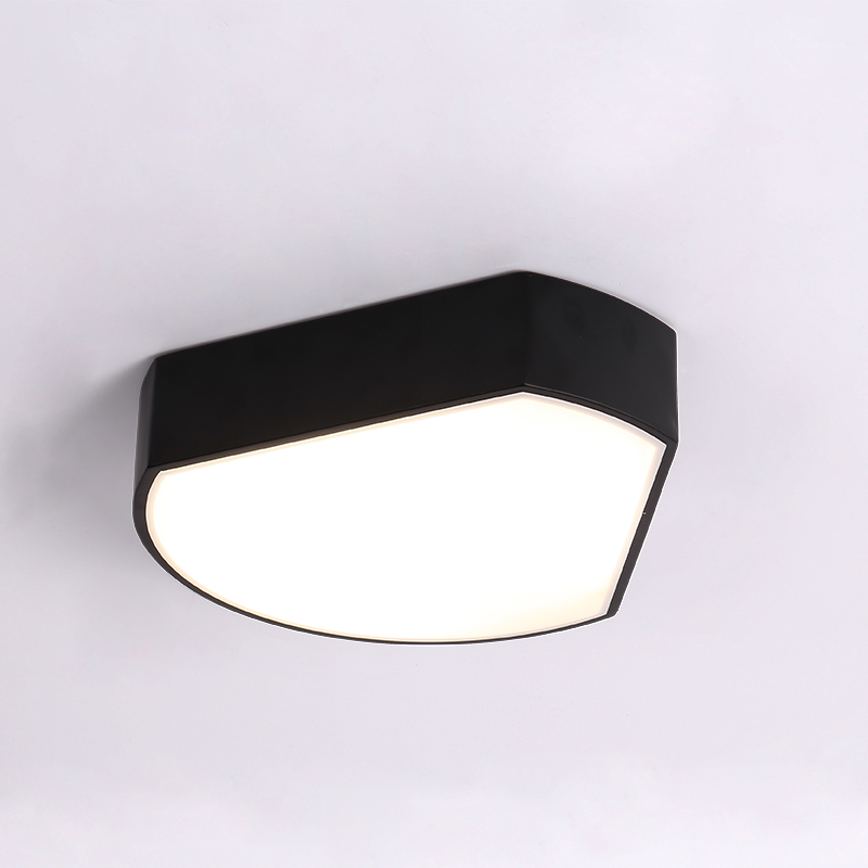 Modern LED Geometric Acrylic Shade Black Fan Metal Flush Mount Ceiling Light window image