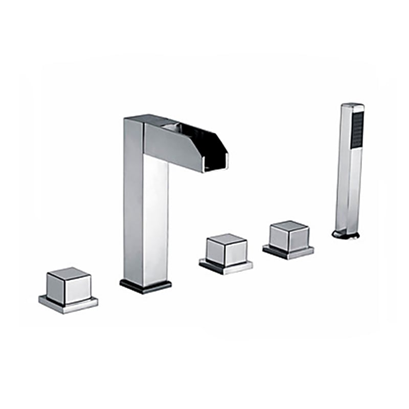 Varo LED Chrome Waterfall Roman Tub Filler and Handshower window image