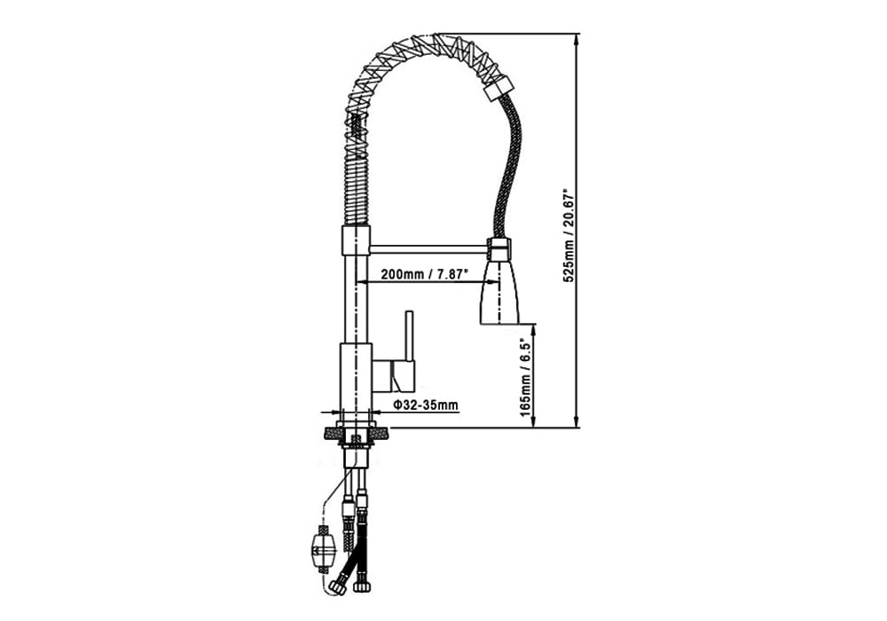 Brewst Swing Arm Pull Out Spray Kitchen Faucet In Chrome weights dimensions image