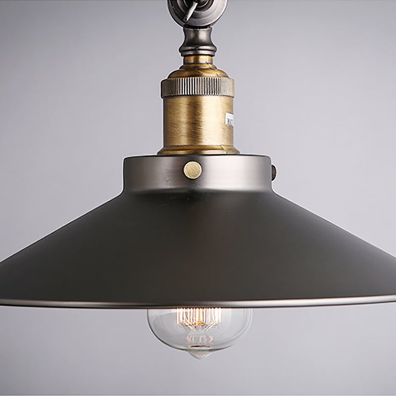 1-Light Industrial Adjustable Swing Arm Floor Lamp Black window image