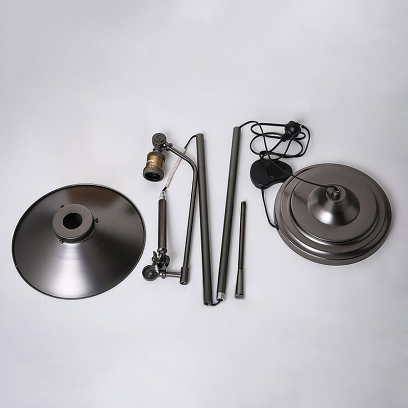 1-Light Industrial Adjustable Swing Arm Floor Lamp Black window image