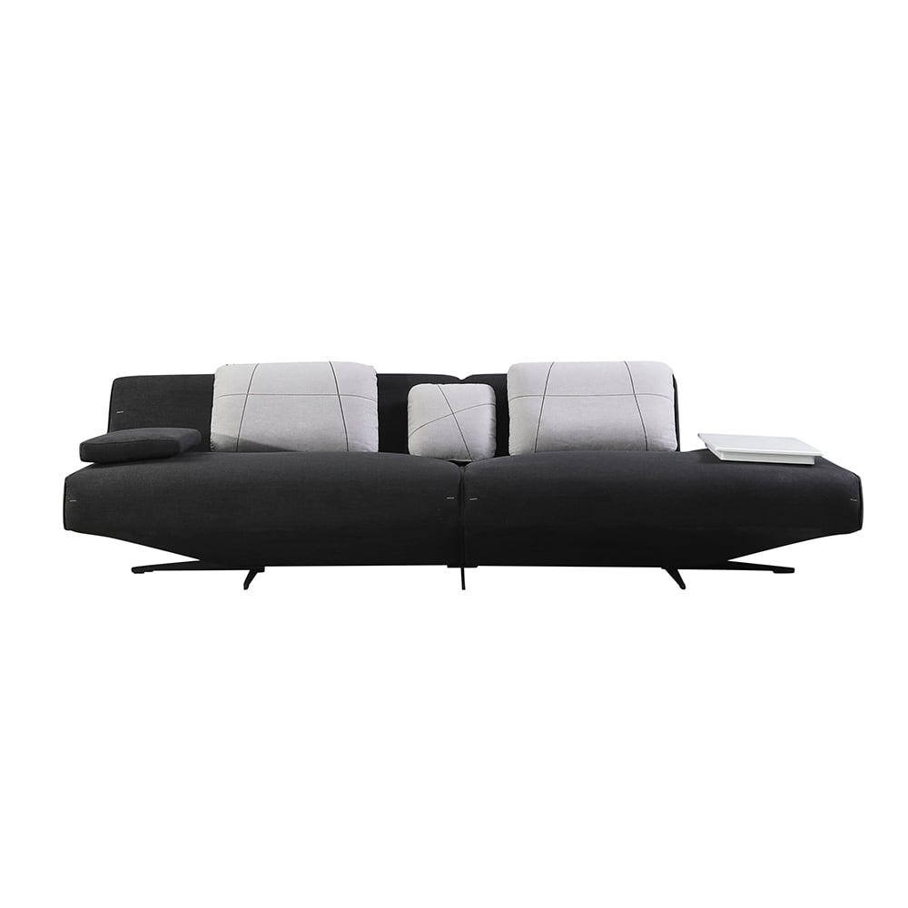 2580mm Deep Grey Modular Armless 4 Seaters Sofa Linen Upholstery for Living Room window image