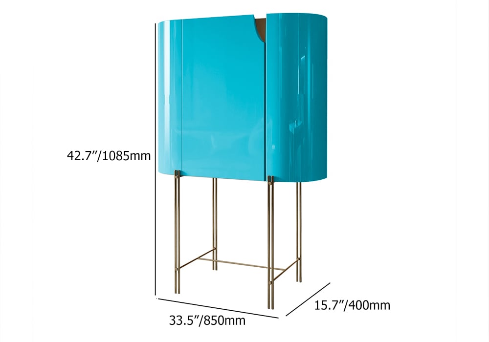 Modern Freestanding Green Sintered Stone Top Display Cabinet with 1 Door weights dimensions image