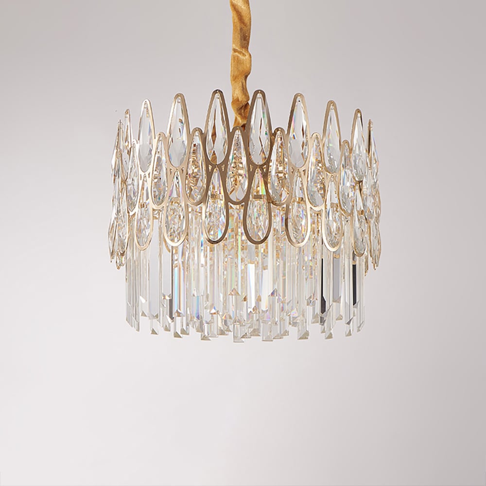 Ketose Modern Gold 6-Light Crystal Chandelier with Adjustable Chain window image