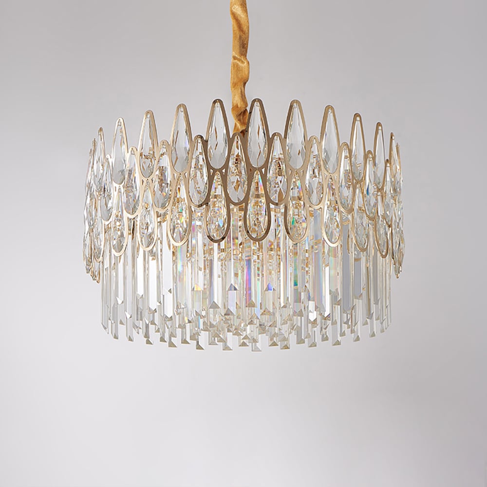 Ketose Modern Gold 10-Light Crystal Chandelier with Adjustable Chain window image