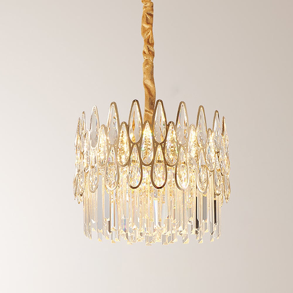 Ketose Modern Gold 6-Light Crystal Chandelier with Adjustable Chain window image
