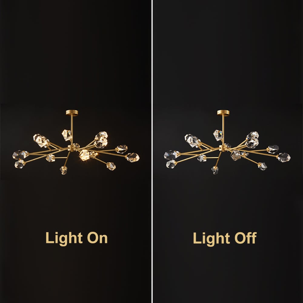 Kris Modern Brass Sputnik Crystal Chandelier 18-Light for Living Room & Dining Room window image