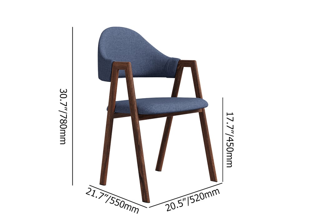 Sada 8 moderních jídelních židlí s plátěným čalouněním modrá váhy a rozměry obrázku