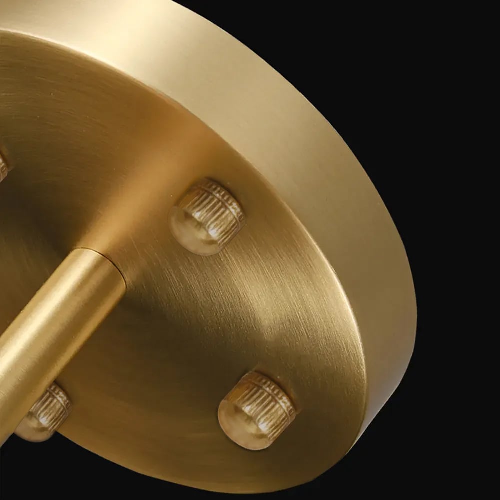 Lustre à tambour moderne en laiton 10 lumières avec tige de suspension réglable image de fenêtre