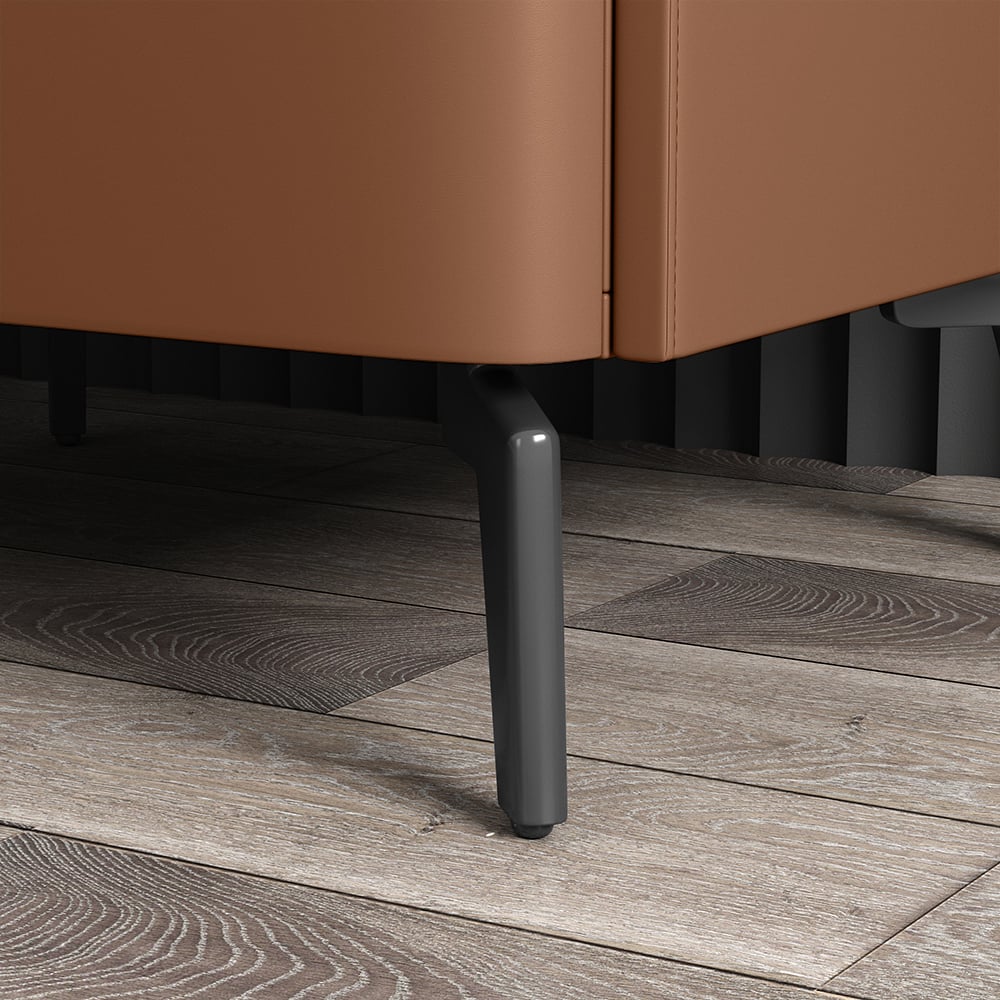 Sintered Stone Top 2-Drawer Leather Nightstand Set of 2 window image