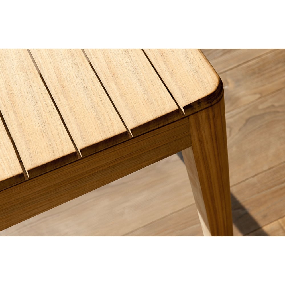 4 Pieces Teak Wood & Aluminum Outdoor Sofa Set with Coffee Table and Cushion in Natural