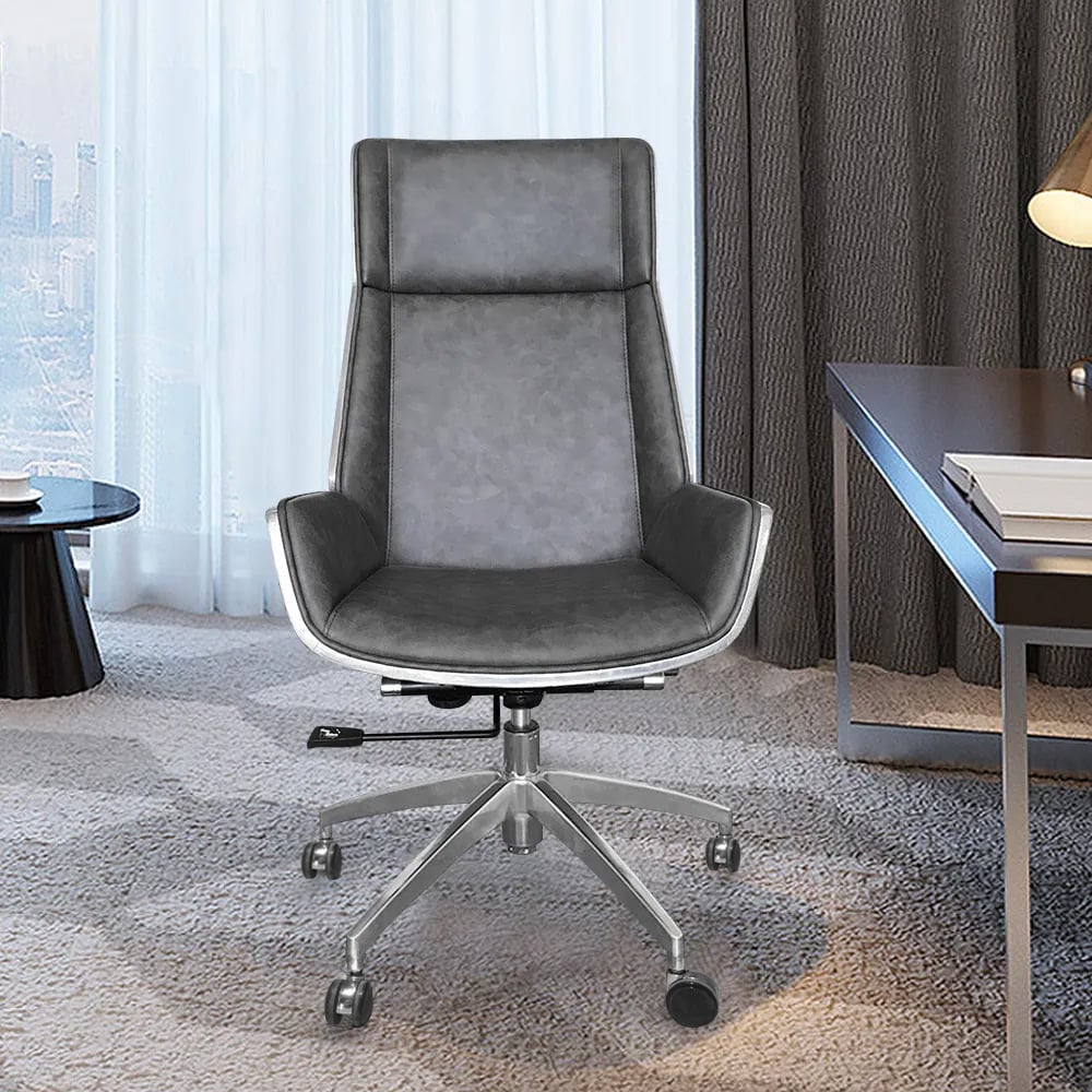 Leath-Aire Executive Chair Upholstered Office Chair with Aluminum Veneer window image