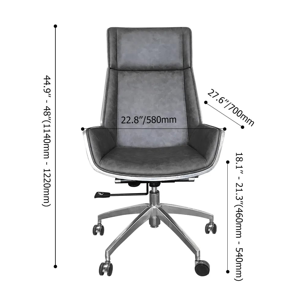 Leath-Aire Executive Chair Upholstered Office Chair with Aluminum Veneer weights dimensions image