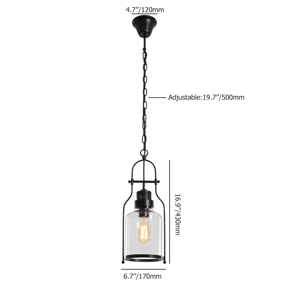 Tarrice Industriel Loft Applique Mural Lanterne en Métal Rouille Verre Transparent Poids, dimensions, image