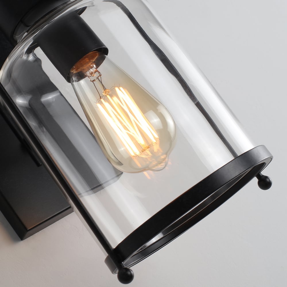 Industrial Loft Lampe murale en métal rouille avec verre transparent image de fenêtre