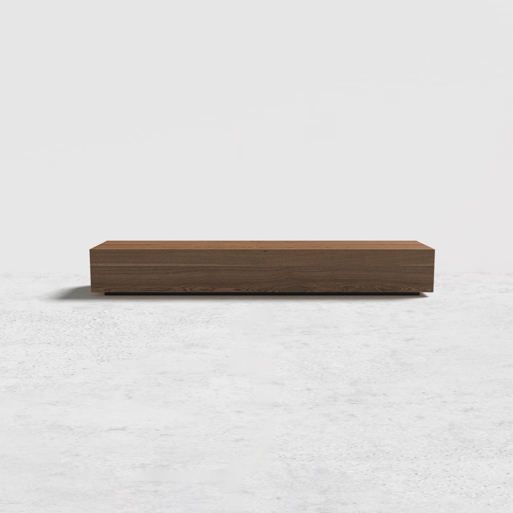 Armário de TV Morami com 3 gavetas de 180 cm em nogueira e preto Imagem da janela