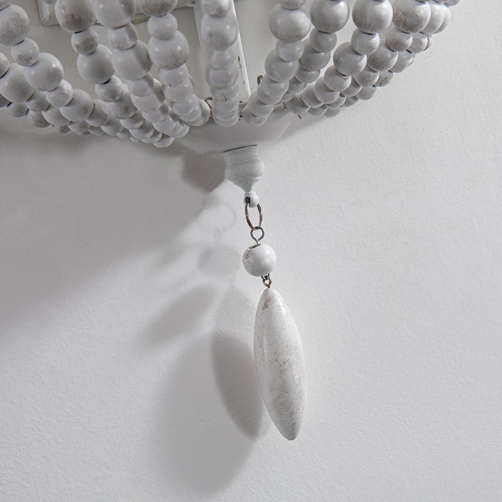 Distressed White 1-Light Boho Style Decorative Indoor Wall Sconce