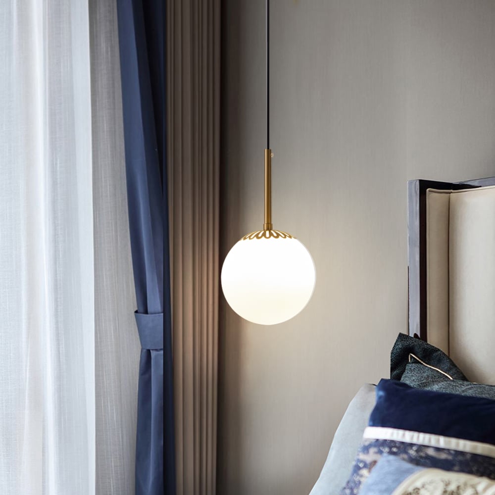 Modern Gold Globe 1-Light Indoor Pendant Light window image