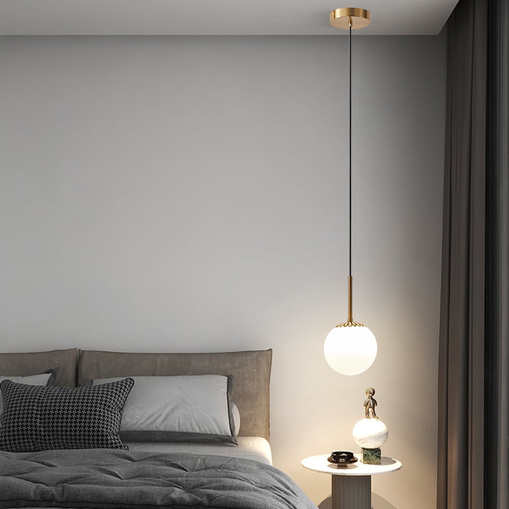 Modern Gold Globe 1-Light Indoor Pendant Light window image