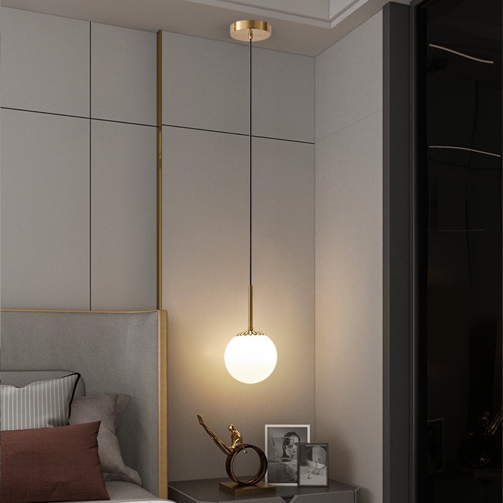 Modern Gold Globe 1-Light Indoor Pendant Light window image