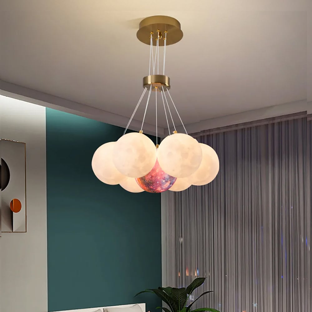 Moderne lineaire LED 7-licht 3D PLA lampenkap hanglamp Vensterafbeelding