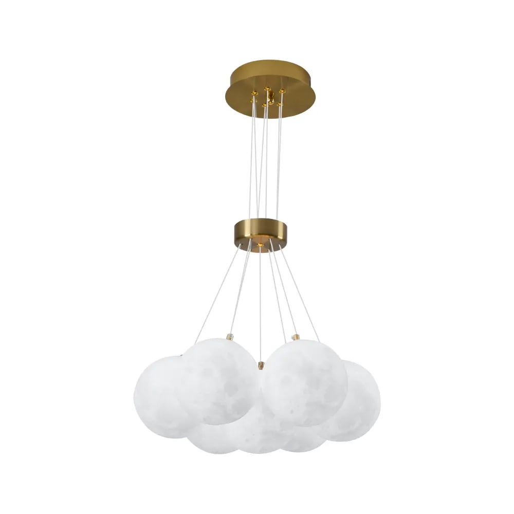 Lampe suspendue moderne à LED linéaire à 7 lumières 3D PLA image de fenêtre