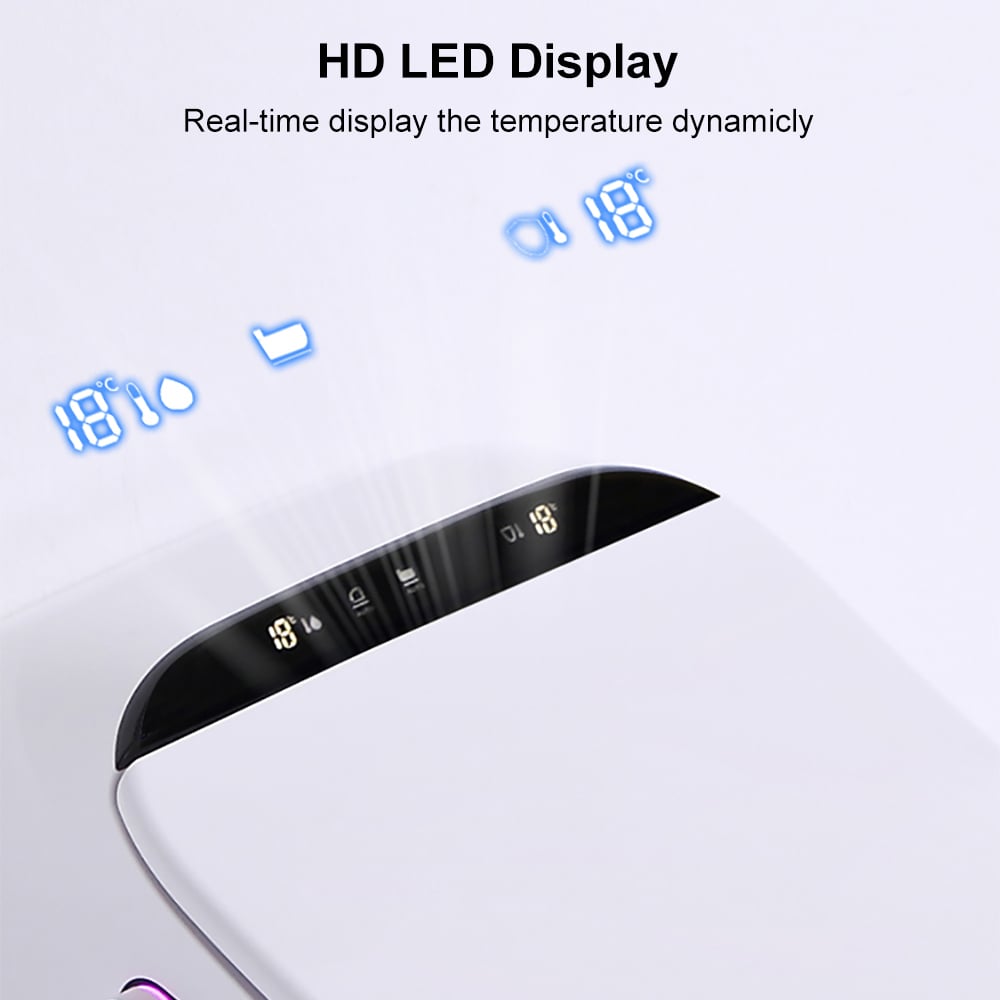 Modern Smart One-Piece 1.27 GPF Floor Mounted Elongated Toilet and Bidet with Seat window image