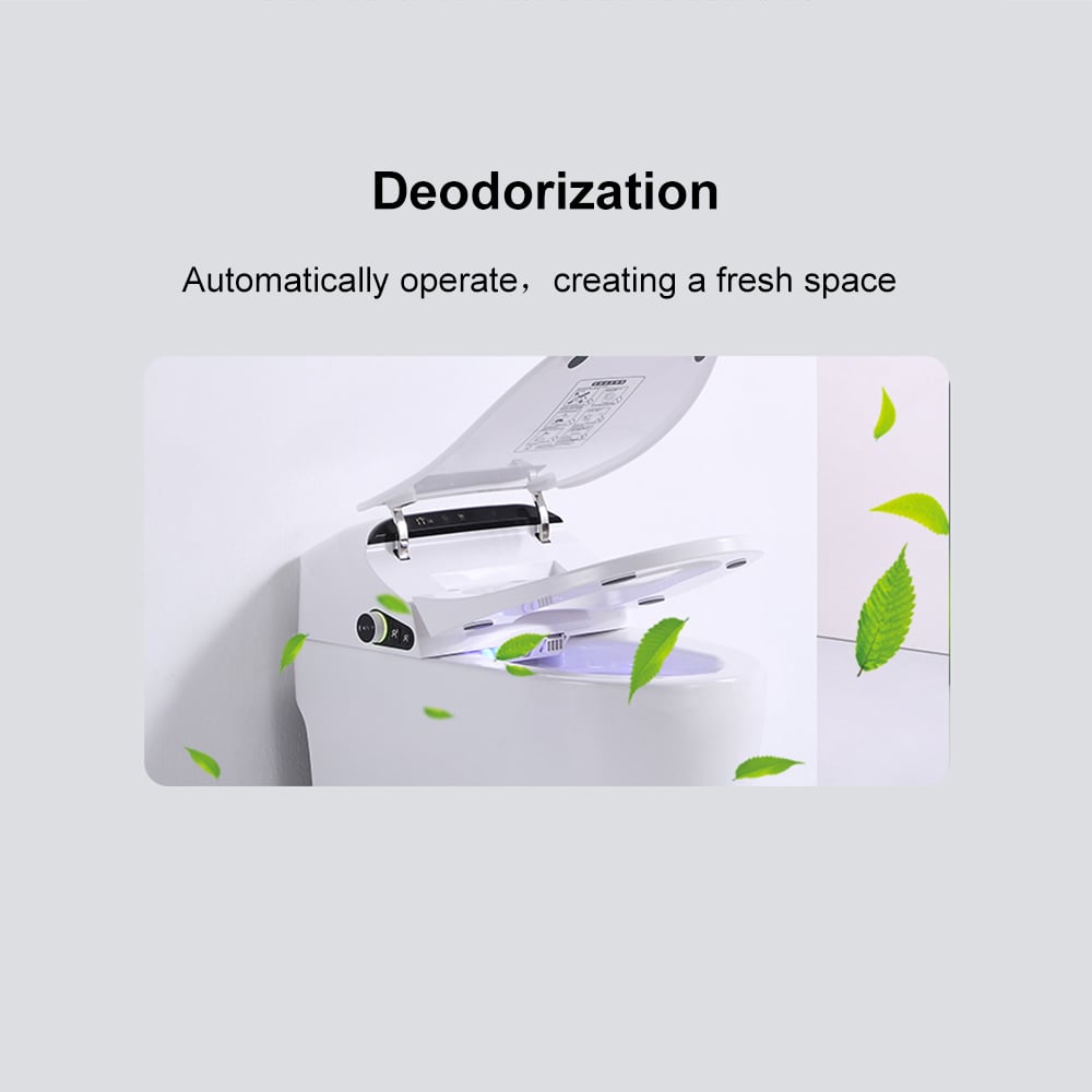 Modern Smart One-Piece 1.27 GPF Floor Mounted Elongated Toilet and Bidet with Seat window image