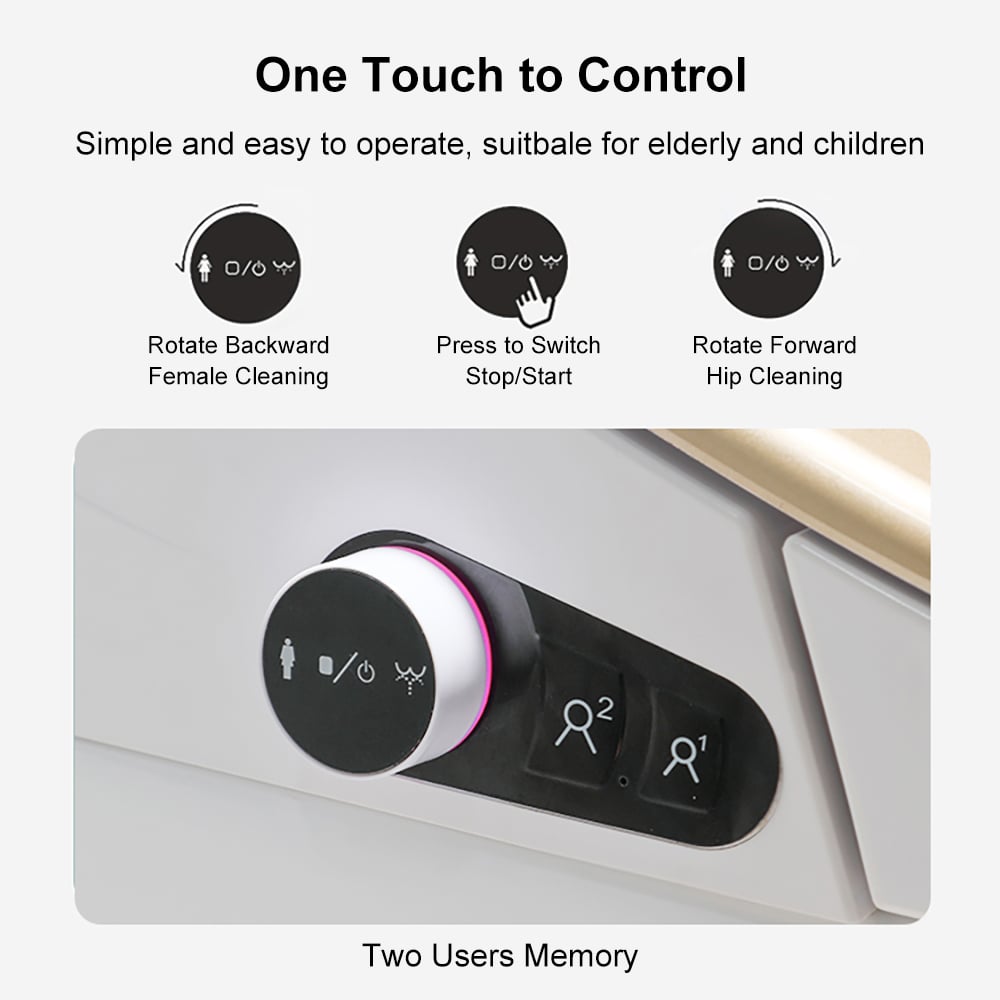 Modern Smart One-Piece 1.27 GPF Floor Mounted Elongated Toilet and Bidet with Seat window image