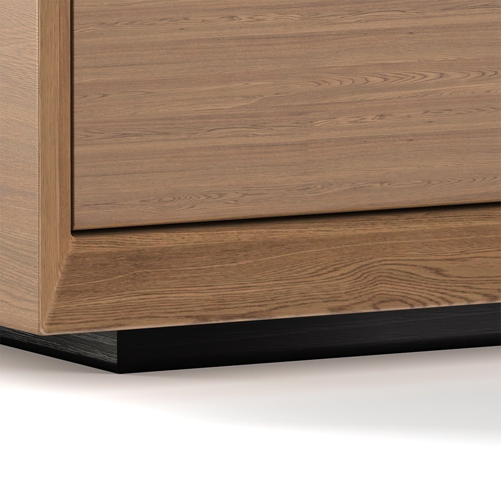 Morami Modern Walnut Rectangular TV Stand Wood Media Console 3 Drawers for TVs Up to 85"
