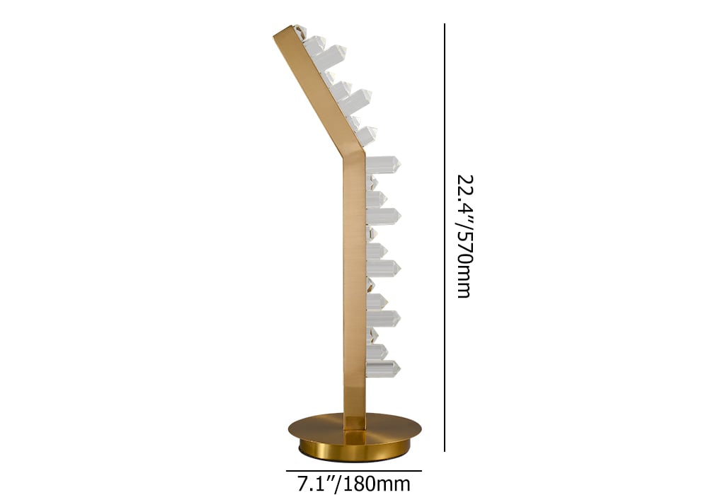 Modern LED Table Lamp in Gold Geometric Desk Bedside Lamps for Living Room weights dimensions image