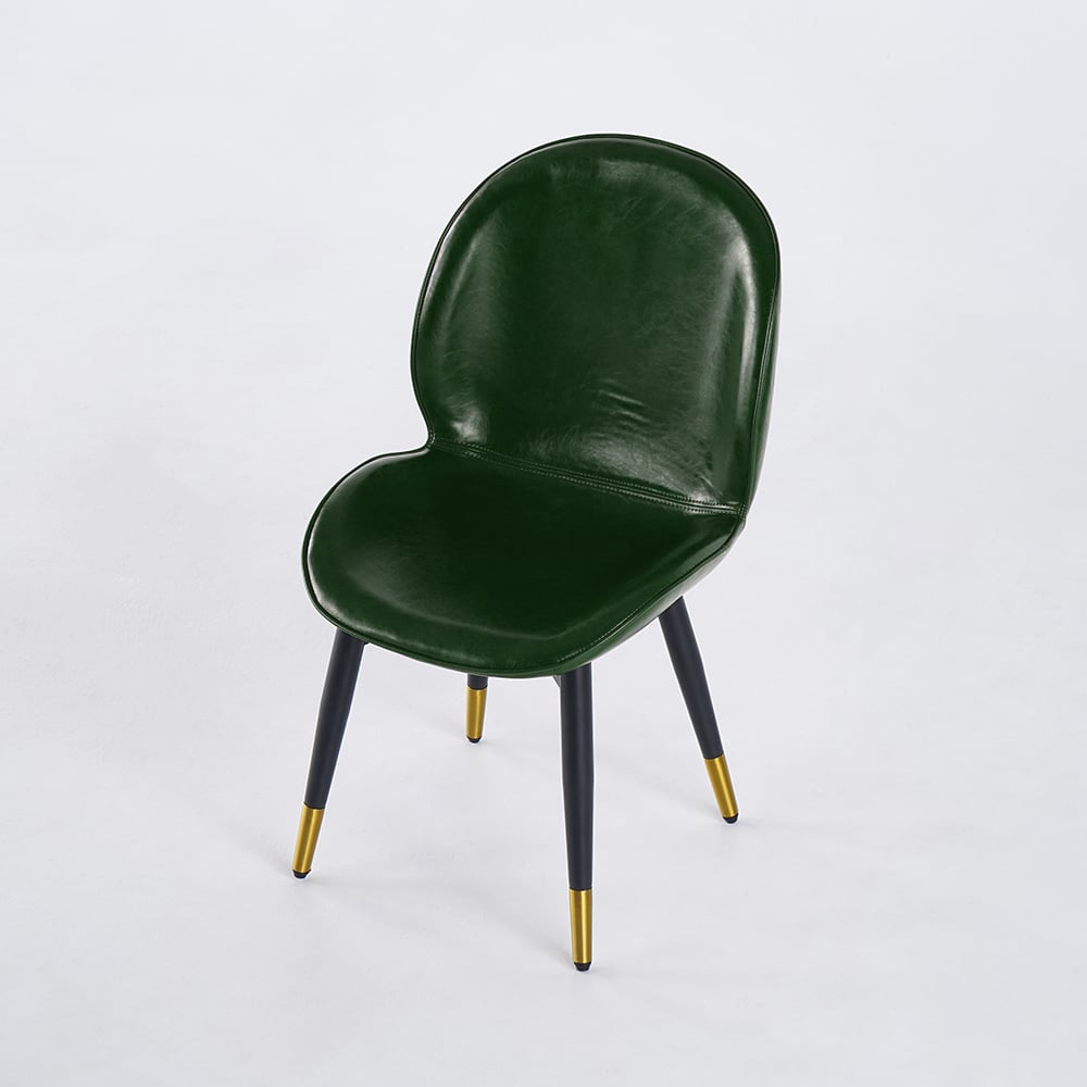 Modern Leather Dining Chairs (Set of 2) Full Back with Metal Legs window image