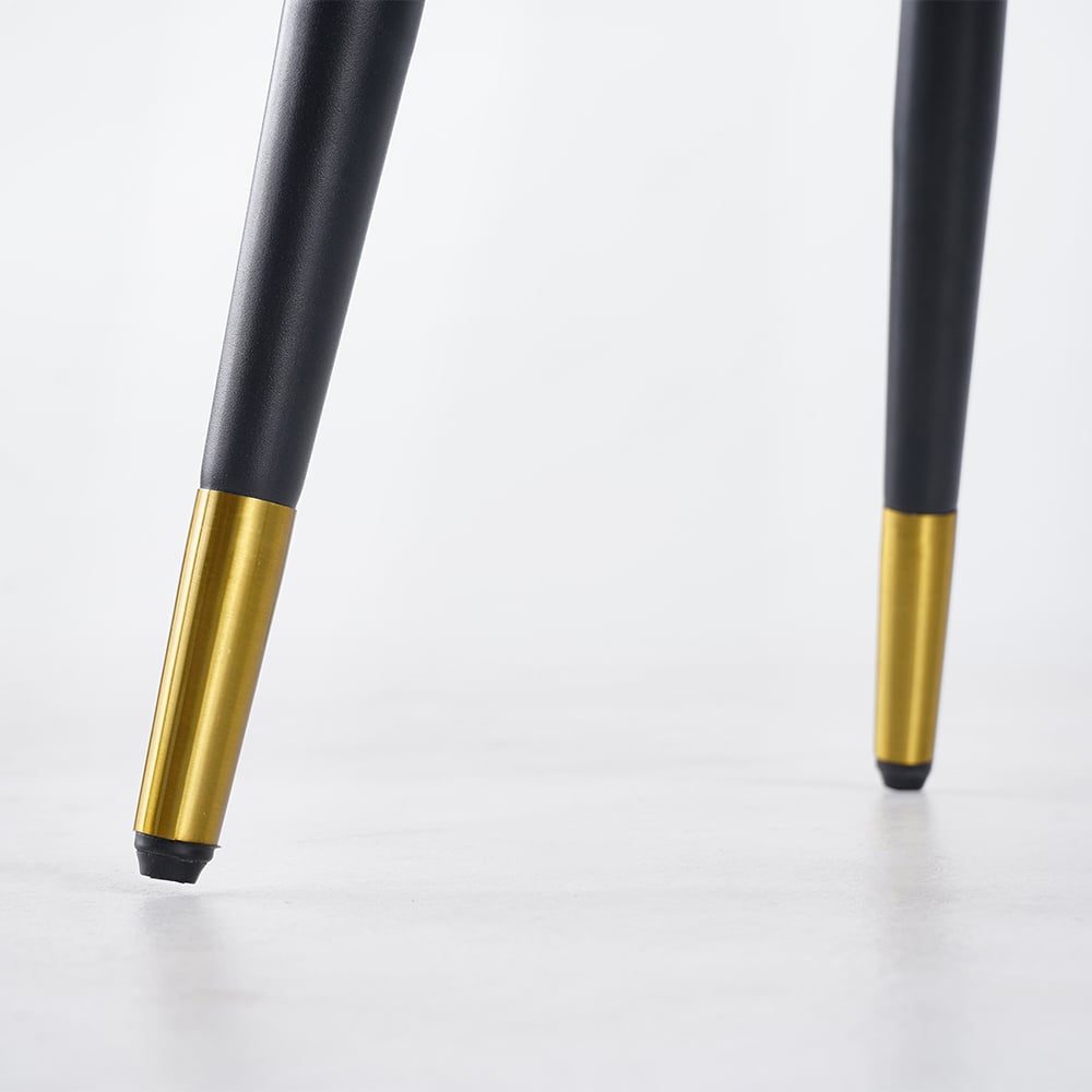 Modern Leather Dining Chairs (Set of 2) Full Back with Metal Legs window image