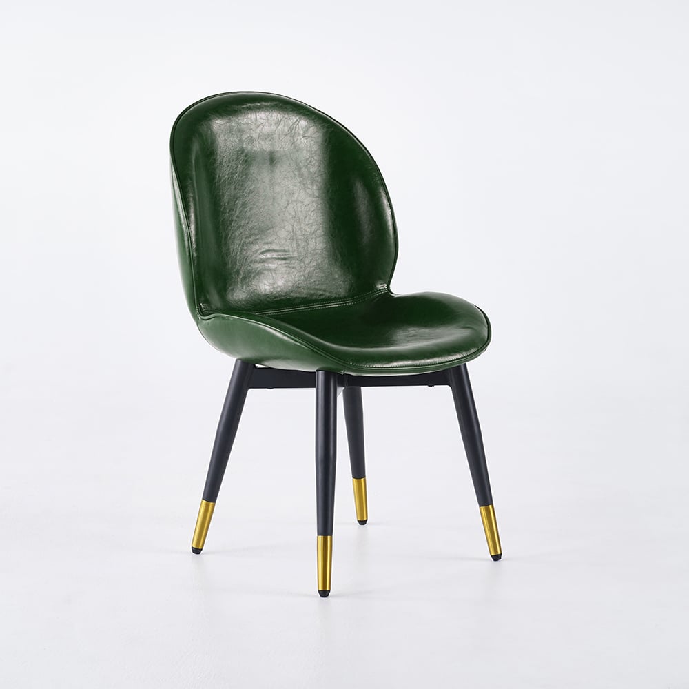 Modern Leather Dining Chairs (Set of 2) Full Back with Metal Legs window image