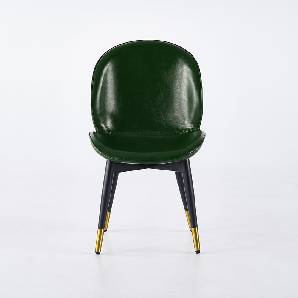 Modern Leather Dining Chairs (Set of 2) Full Back with Metal Legs window image