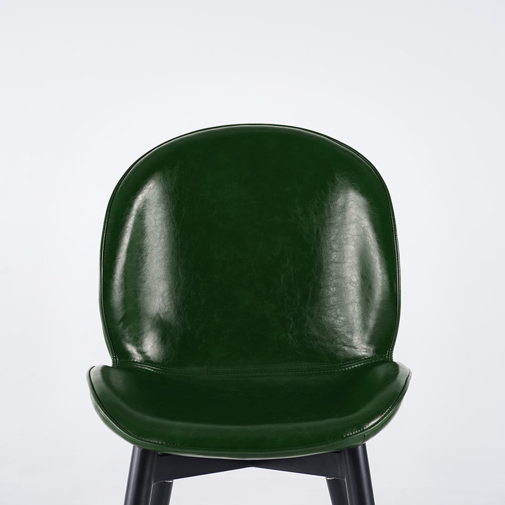 Modern Leather Dining Chairs (Set of 2) Full Back with Metal Legs window image