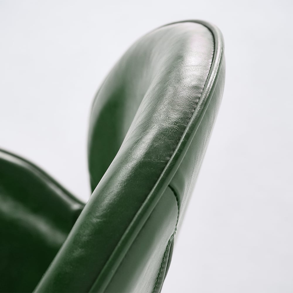 Modern Leather Dining Chairs (Set of 2) Full Back with Metal Legs window image