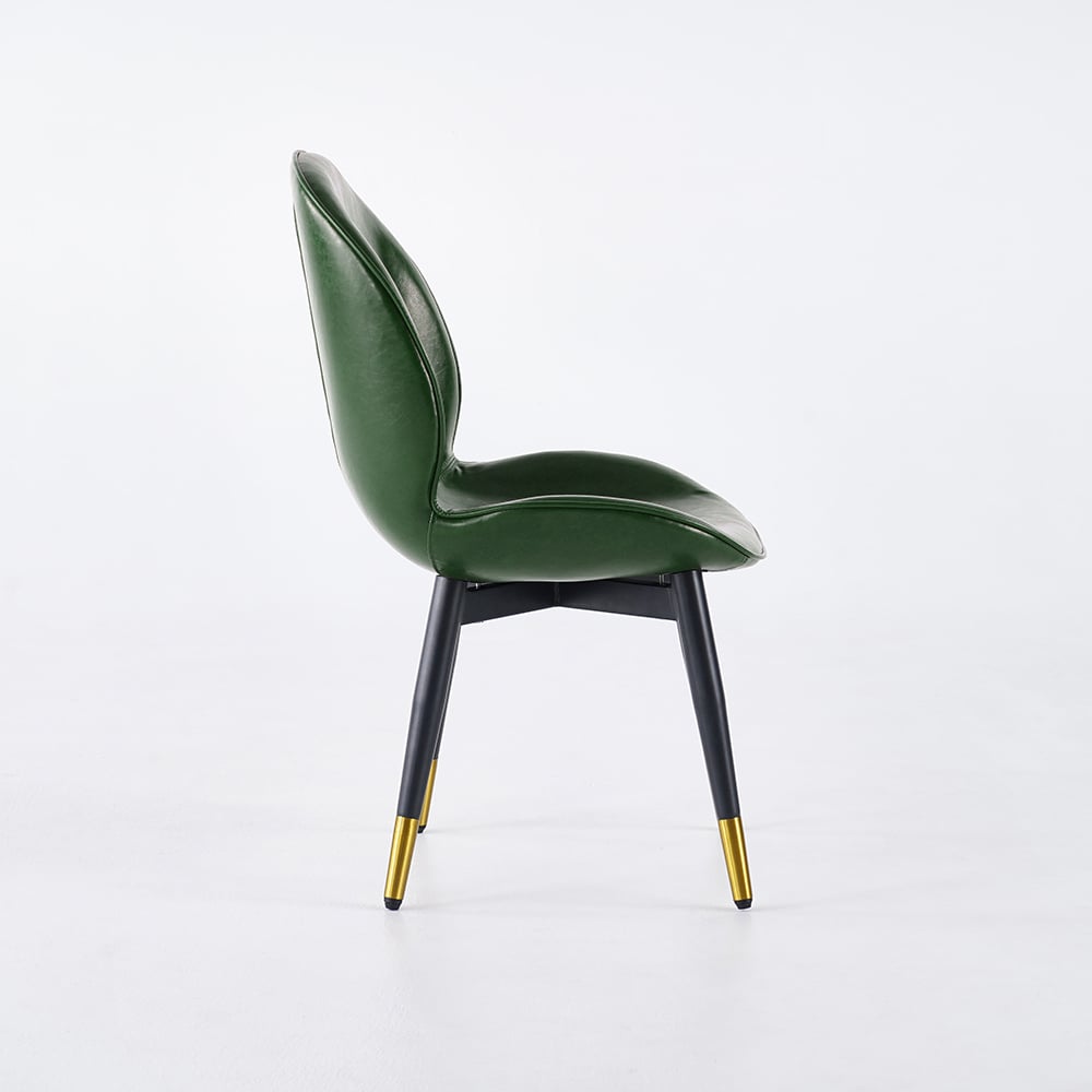 Modern Leather Dining Chairs (Set of 2) Full Back with Metal Legs window image