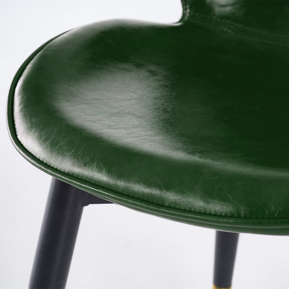 Modern Leather Dining Chairs (Set of 2) Full Back with Metal Legs window image