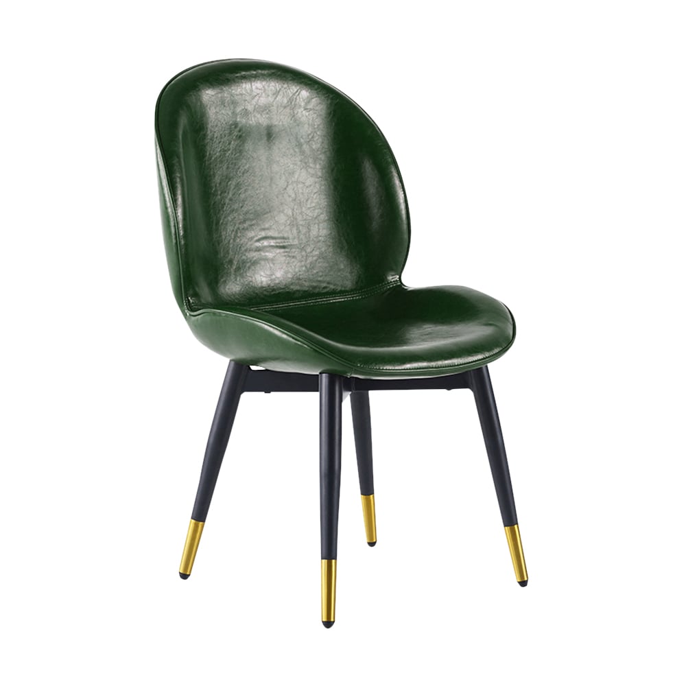 Modern Leather Dining Chairs (Set of 2) Full Back with Metal Legs window image